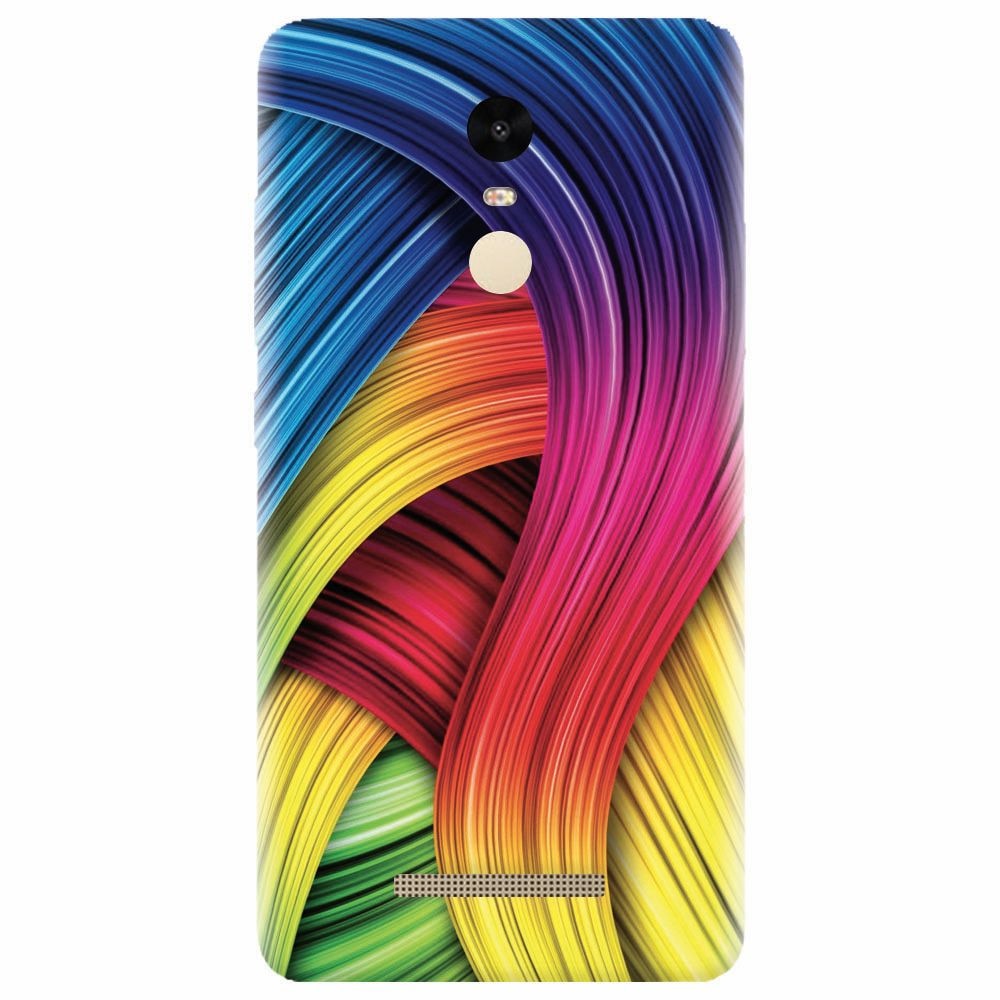 Husa silicon pentru Xiaomi Redmi Note 3, Curly Colorful Rainbow Lines Illustration