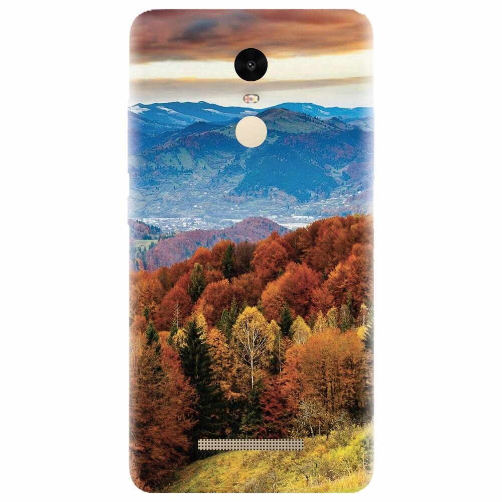 Husa silicon pentru Xiaomi Redmi Note 3, Autumn Mountain Fall Rusty Forest Colours
