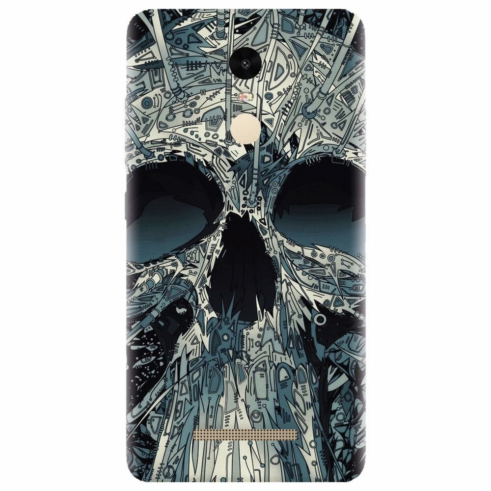 Husa silicon pentru Xiaomi Redmi Note 3, Abstract Skull Artwork Illustration