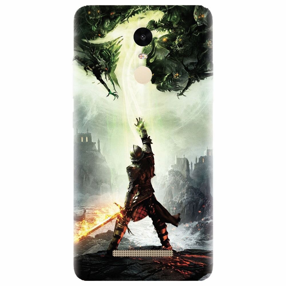 Husa silicon pentru Xiaomi Redmi Note 3, Green Dragon