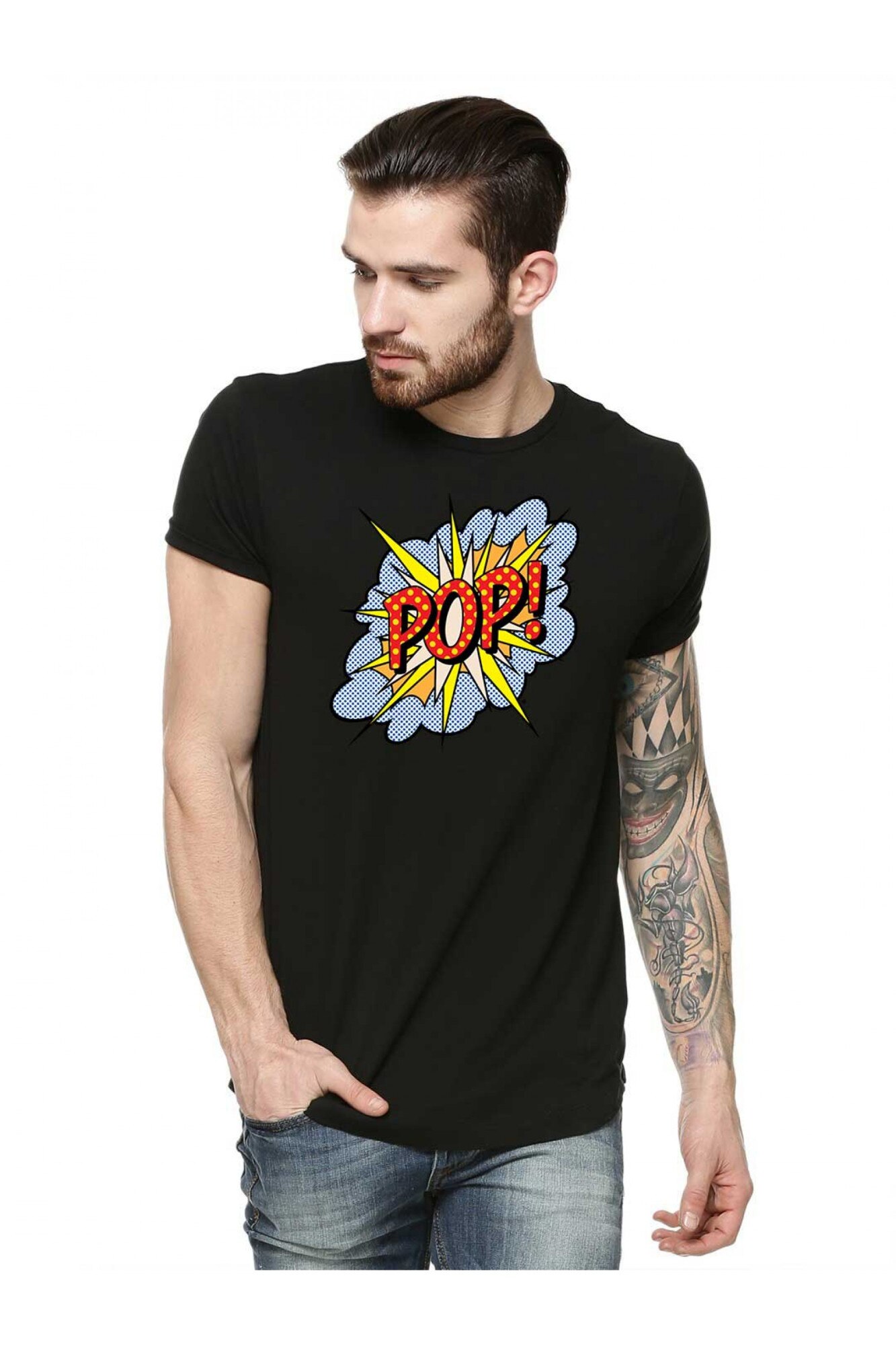 Tricou barbati negru - POP