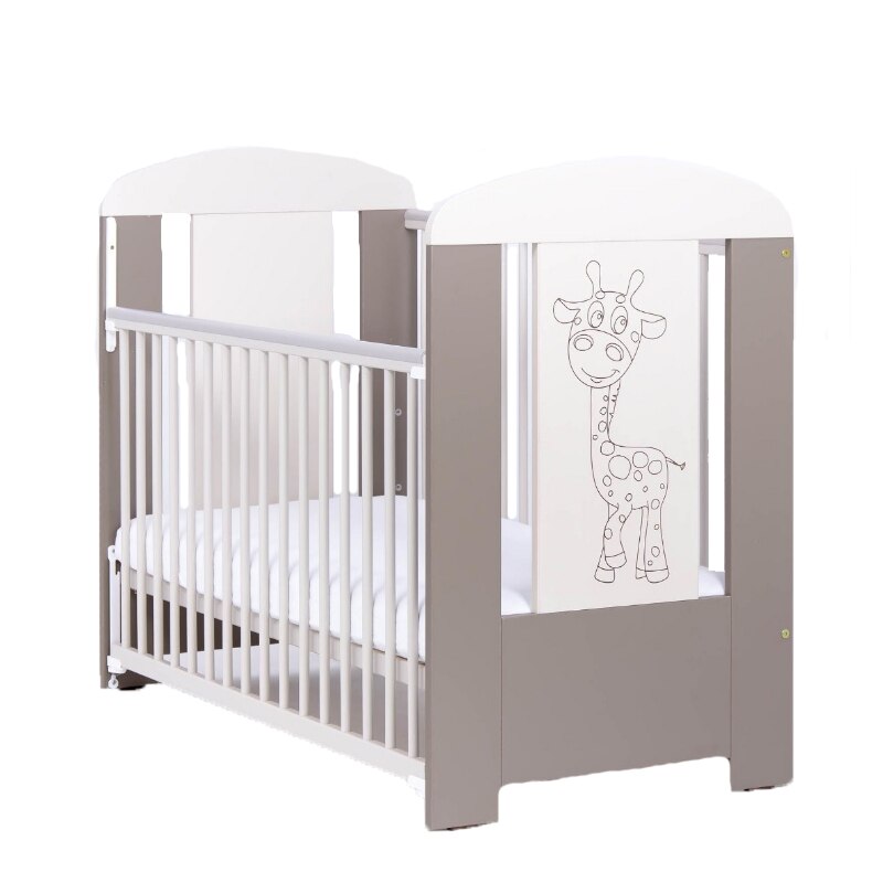 Patut din lemn cu laterala culisanta Drewex Girafa GRF2C 120 x 60 cm, Multicolor