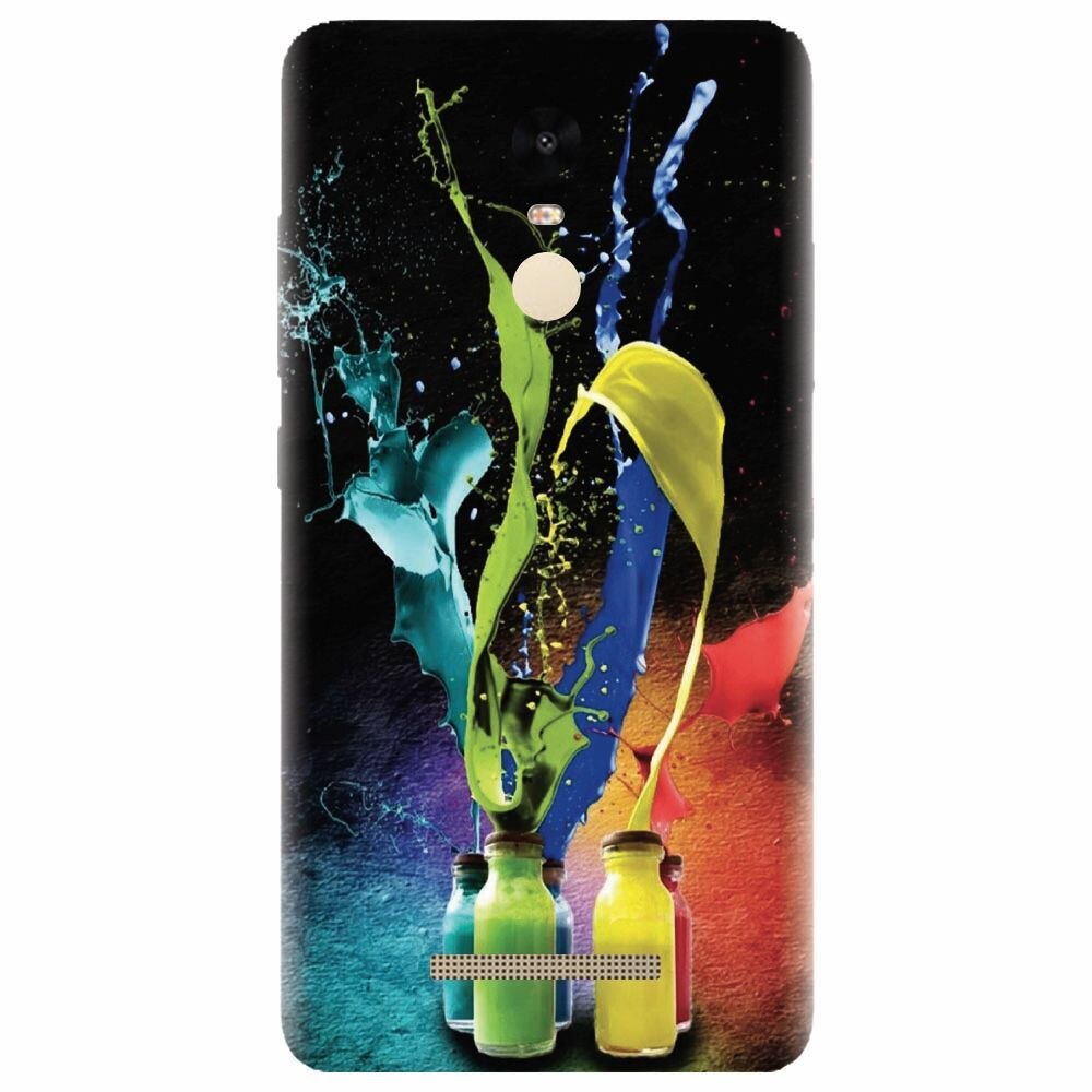 Husa silicon pentru Xiaomi Redmi Note 3, Abstract Color Bottles Splash
