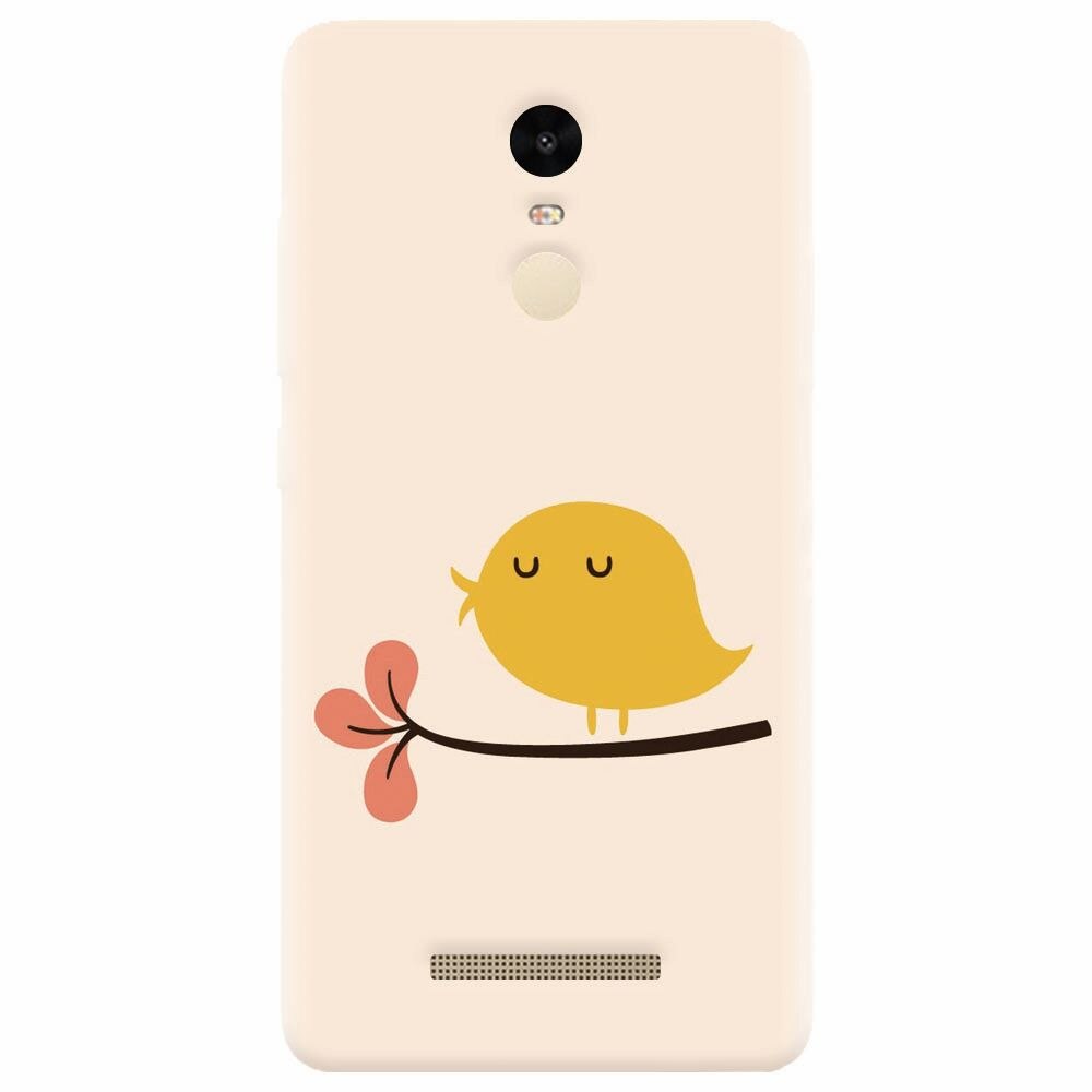 Husa silicon pentru Xiaomi Redmi Note 3, Flat Minimal Cute Bird Illustration