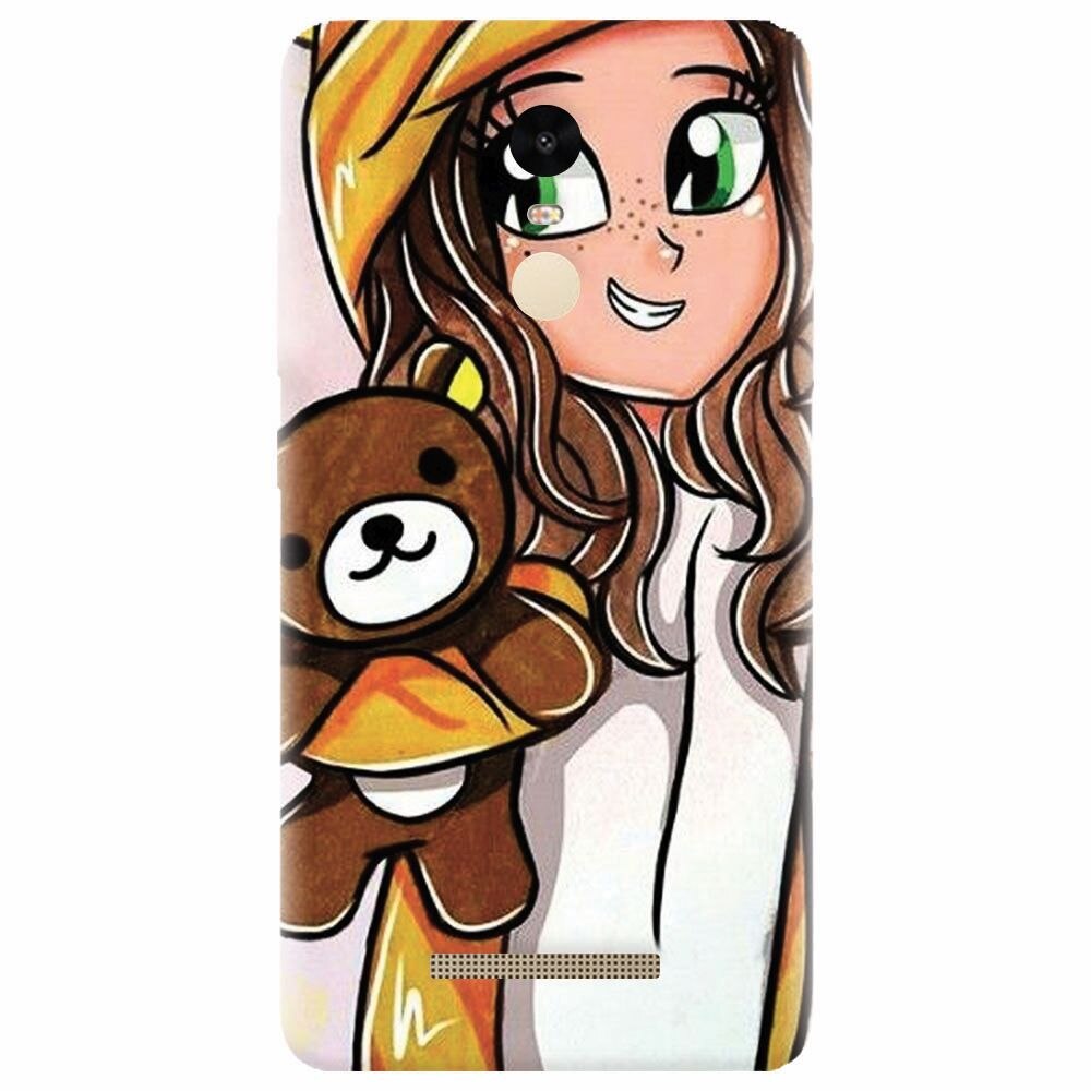 Husa silicon pentru Xiaomi Redmi Note 3, Girl With Little Bear