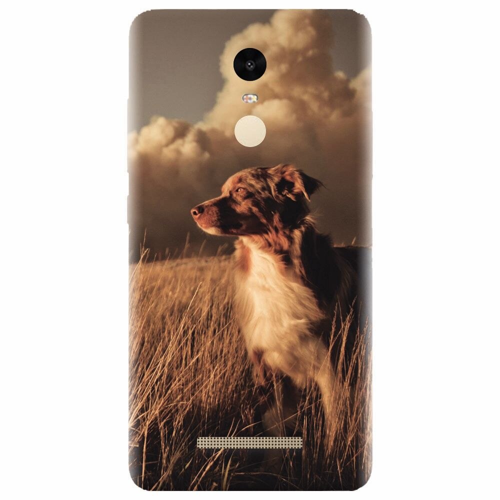 Husa silicon pentru Xiaomi Redmi Note 3, Alone Dog Animal In Grass