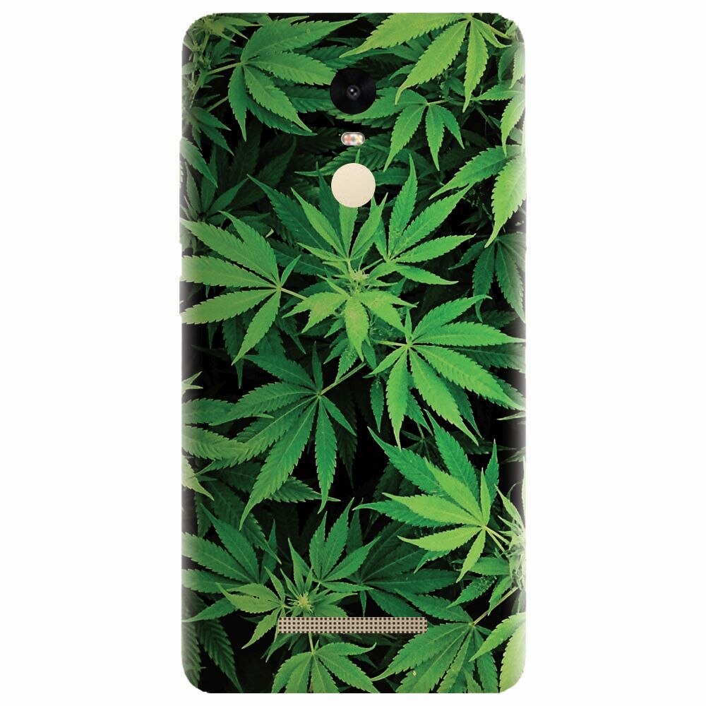 Husa silicon pentru Xiaomi Redmi Note 3, Green Leaf Pattern