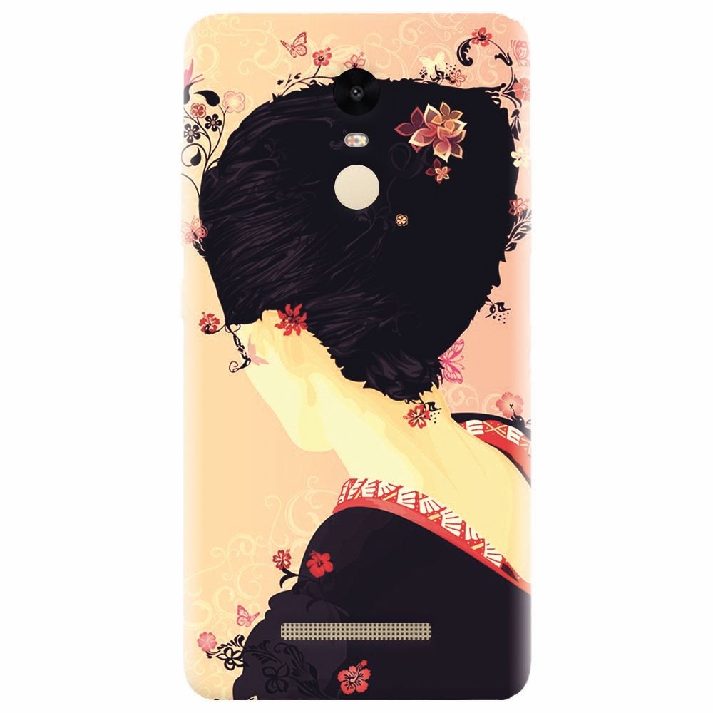 Husa silicon pentru Xiaomi Redmi Note 3, Japanese Geisha Illustration Cherry Blossom