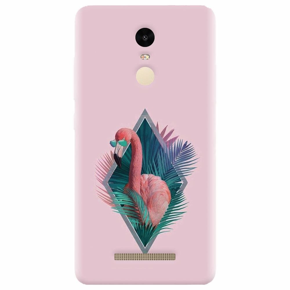 Husa silicon pentru Xiaomi Redmi Note 3, Flamingo With Sunglass