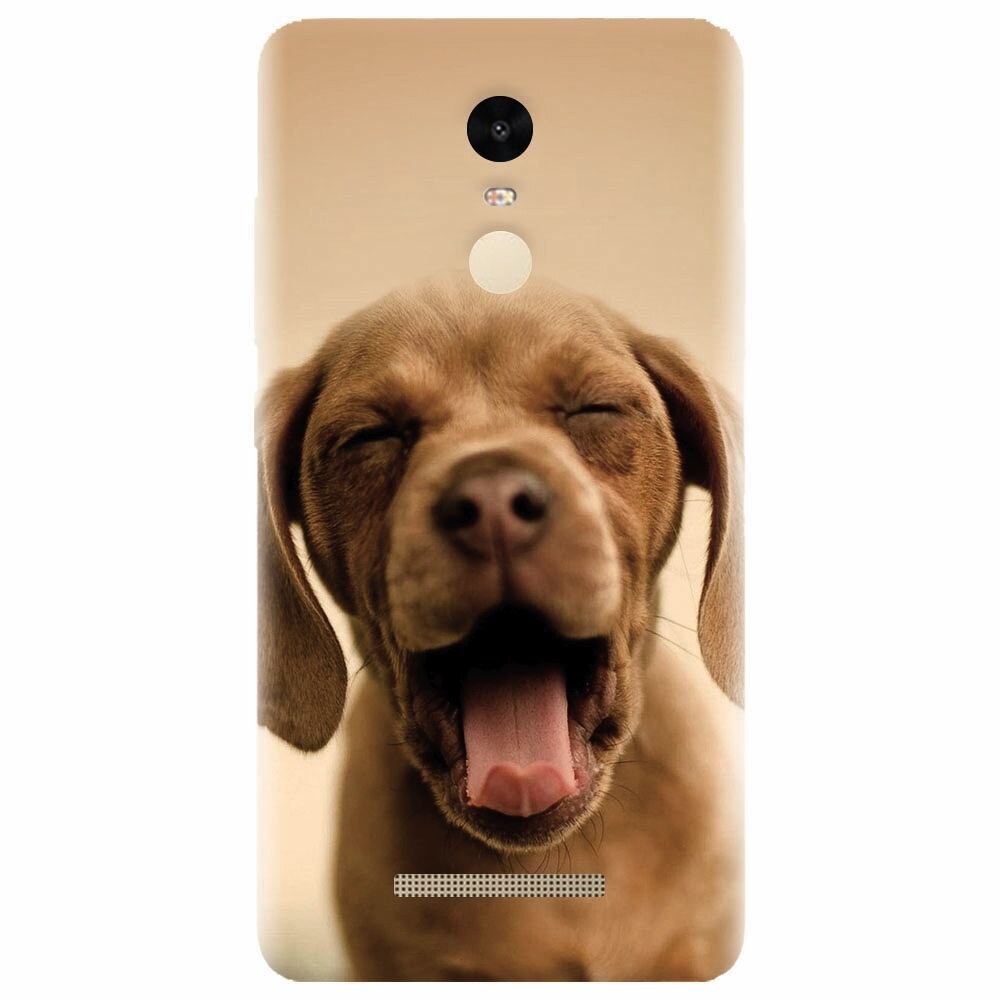 Husa silicon pentru Xiaomi Redmi Note 3, Cute Yawning Puppy