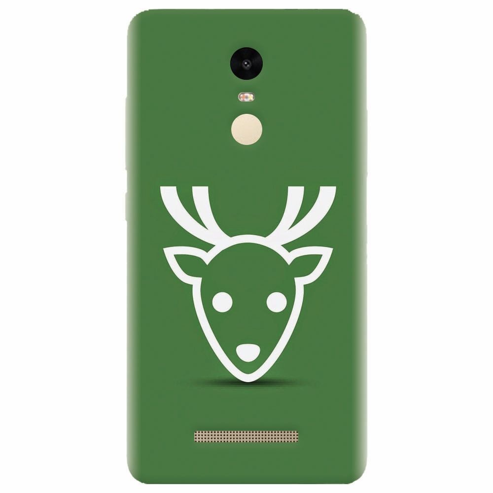 Husa silicon pentru Xiaomi Redmi Note 3, Minimal Reindeer Illustration Green