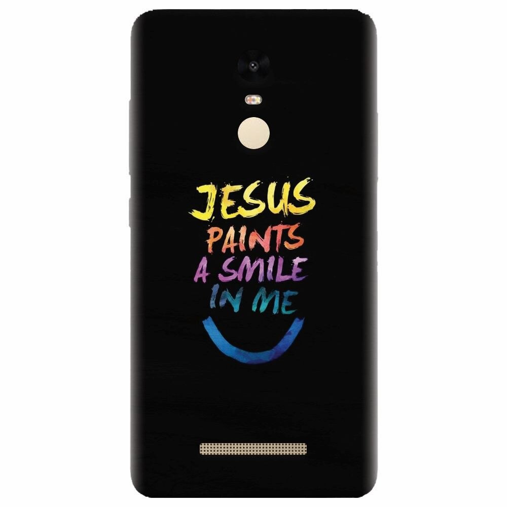 Husa silicon pentru Xiaomi Redmi Note 3, Jesus Paints A Smile In Me
