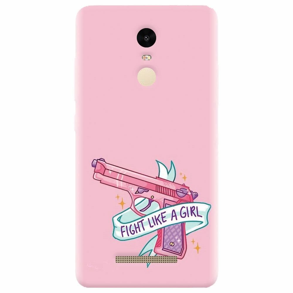 Husa silicon pentru Xiaomi Redmi Note 3, Fight Like A Girl