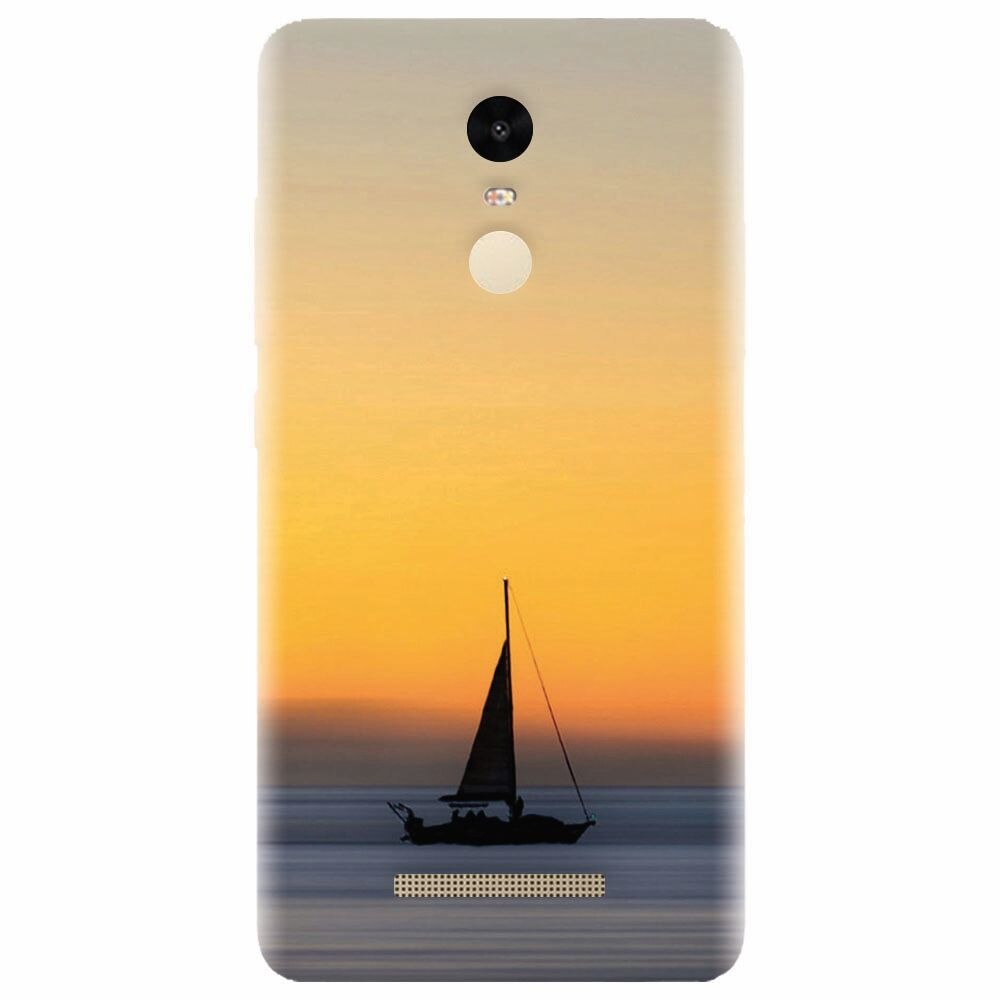 Husa silicon pentru Xiaomi Redmi Note 3, Wind Sail Boat Ocean Sunset