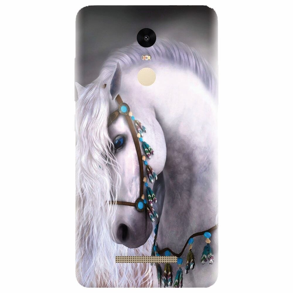 Husa silicon pentru Xiaomi Redmi Note 3, White Horse