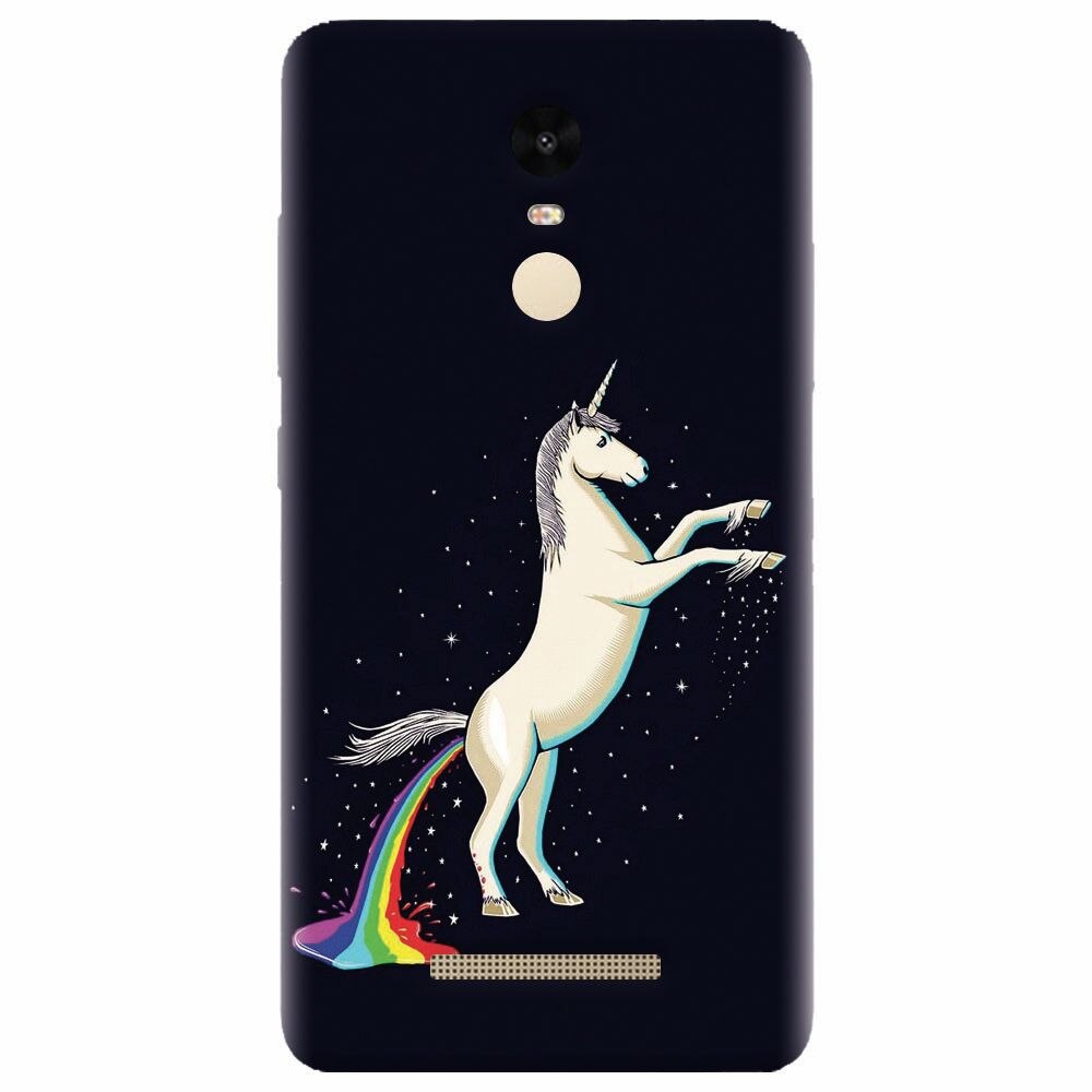 Husa silicon pentru Xiaomi Redmi Note 3, Unicorn Shitting Rainbows