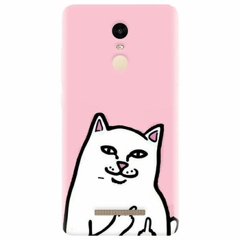 Husa silicon pentru Xiaomi Redmi Note 3, White Cat Husa silicon pentru Xiaomi Redmi Note 3, White Cat