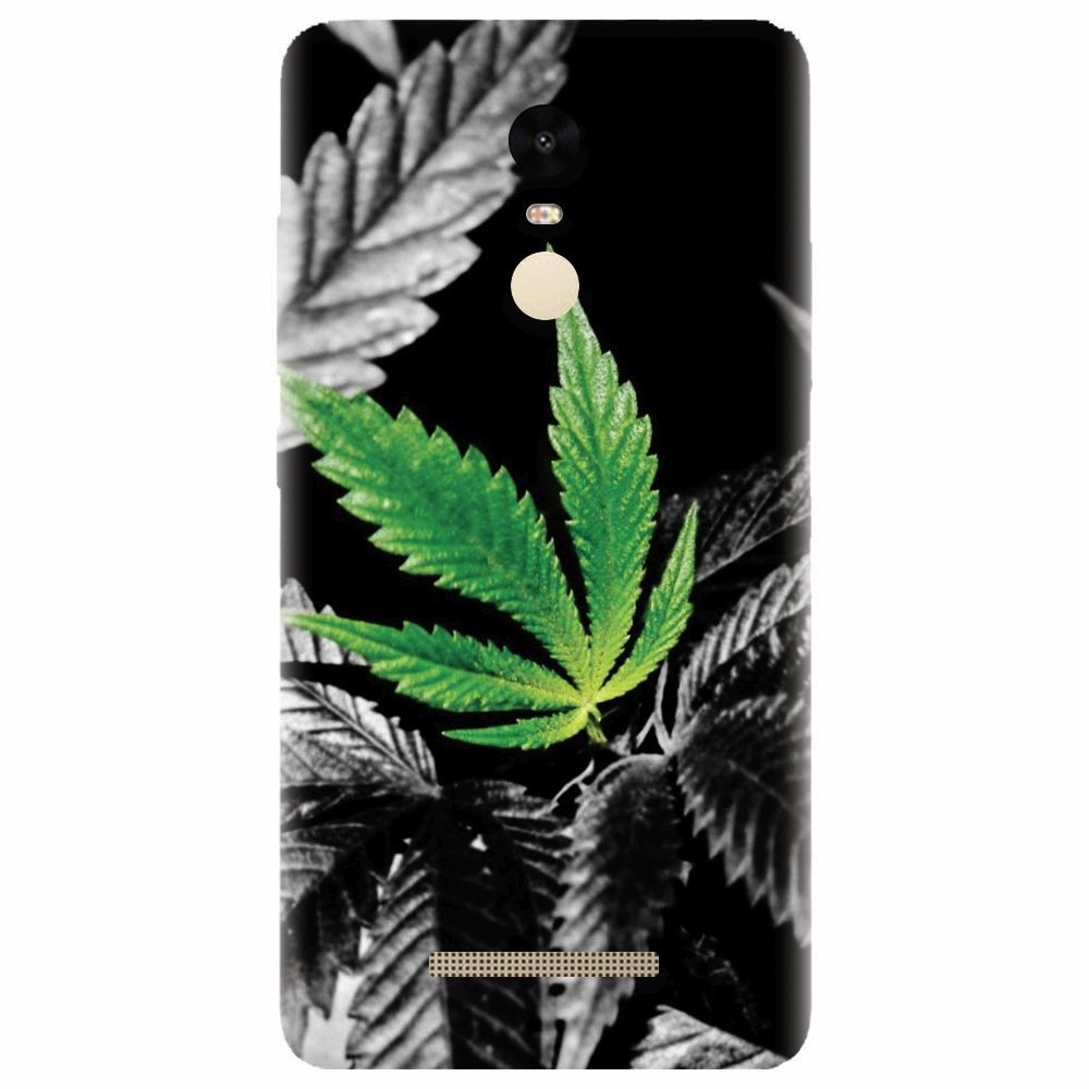 Husa silicon pentru Xiaomi Redmi Note 3, Trippy Pot Leaf Green