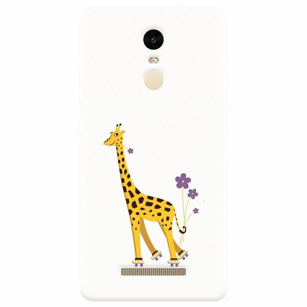Husa silicon pentru Xiaomi Redmi Note 3, Rollerskating Girafe Illustration