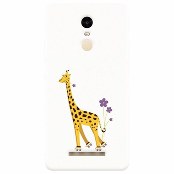 Husa silicon pentru Xiaomi Redmi Note 3, Rollerskating Girafe Illustration Husa silicon pentru Xiaomi Redmi Note 3, Rollerskating Girafe Illustration