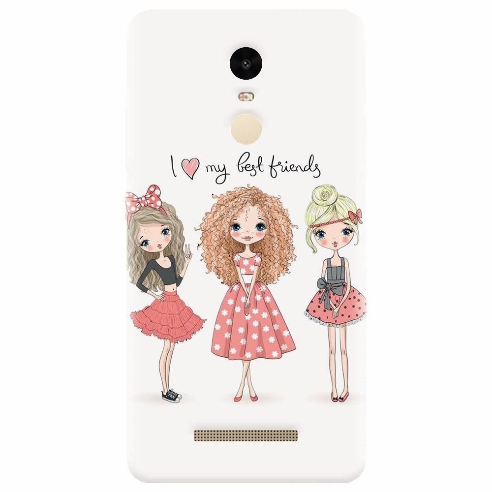 Husa silicon pentru Xiaomi Redmi Note 3, I Love My Best Friends