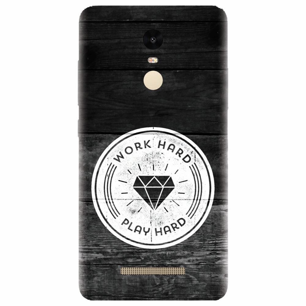 Husa silicon pentru Xiaomi Redmi Note 3, Work Hard Play Hard