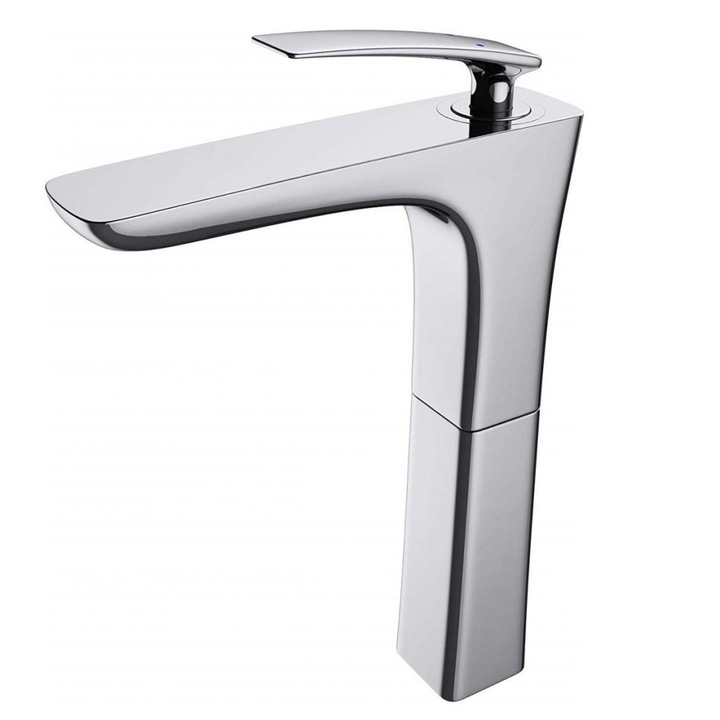 Смесител за мивка 1298F, монтаж на плот, хромирано покритие, аератор, специален дизайн