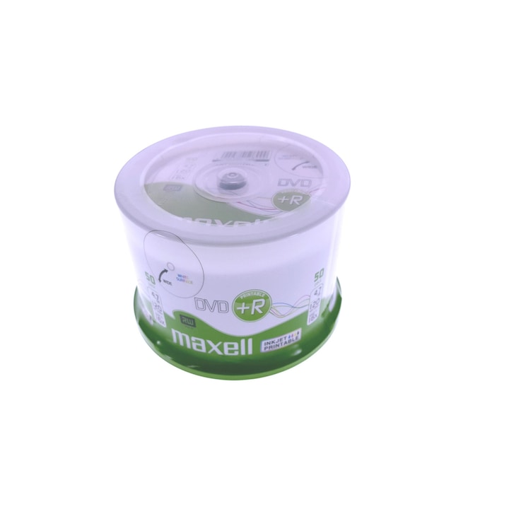 Maxell DVD + R, 4,7 Gb, 16X, nyomtatható felületű, tortadoboz, 50 db