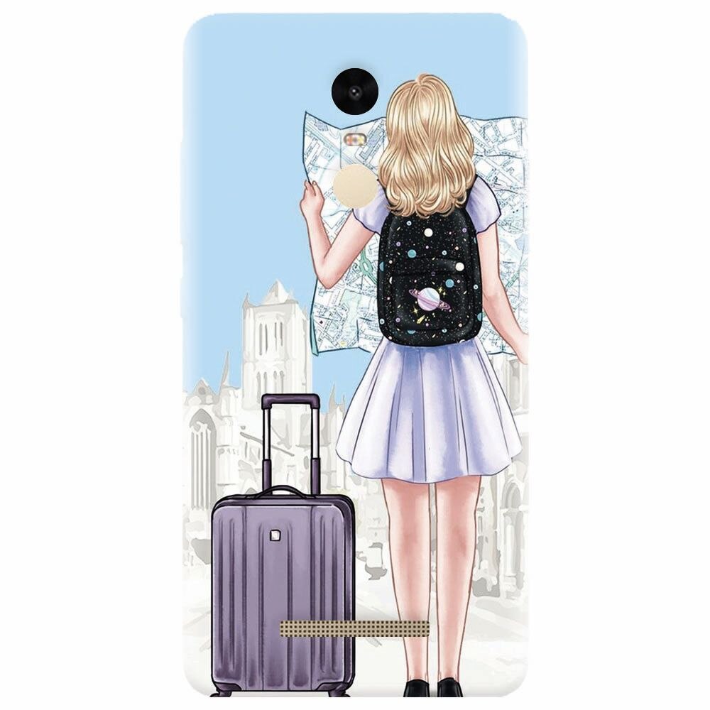 Husa silicon pentru Xiaomi Redmi Note 3, Travel Girl Searching On Map