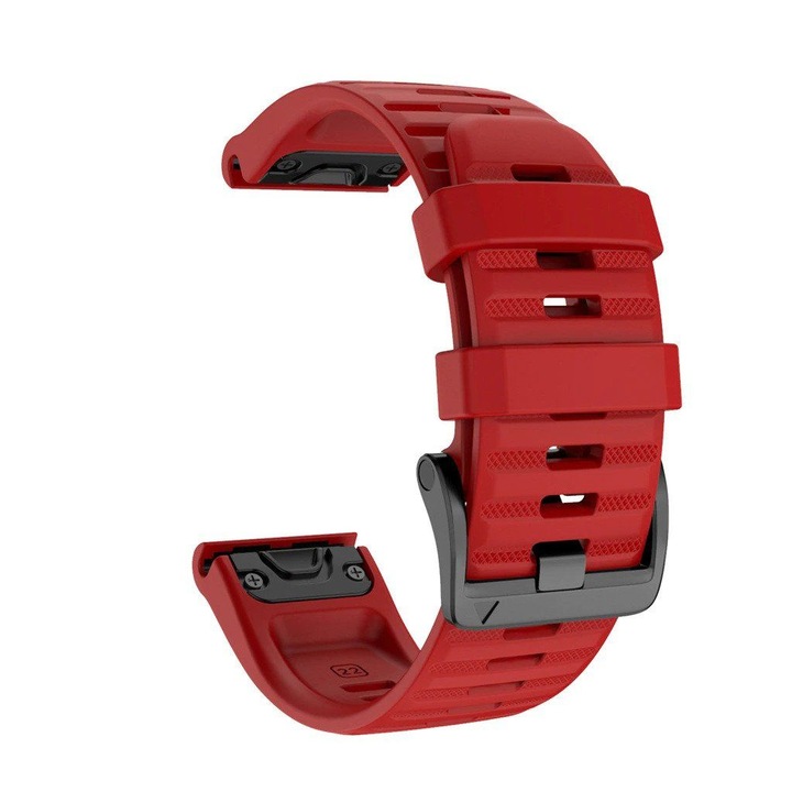 Силиконова каишка Smart Pulse за Garmin Fenix 7 / 6 / 6 pro/ 5 /5 plus /Garmin Forerunner червен цвят, 22 mm