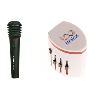 Set Microfon profesional Wireless si cu fir Weisre WM-308 si Modulator FM Centenar KC-681 Set Microfon profesional Wireless si cu fir Weisre WM-308 si Modulator FM Centenar KC-681