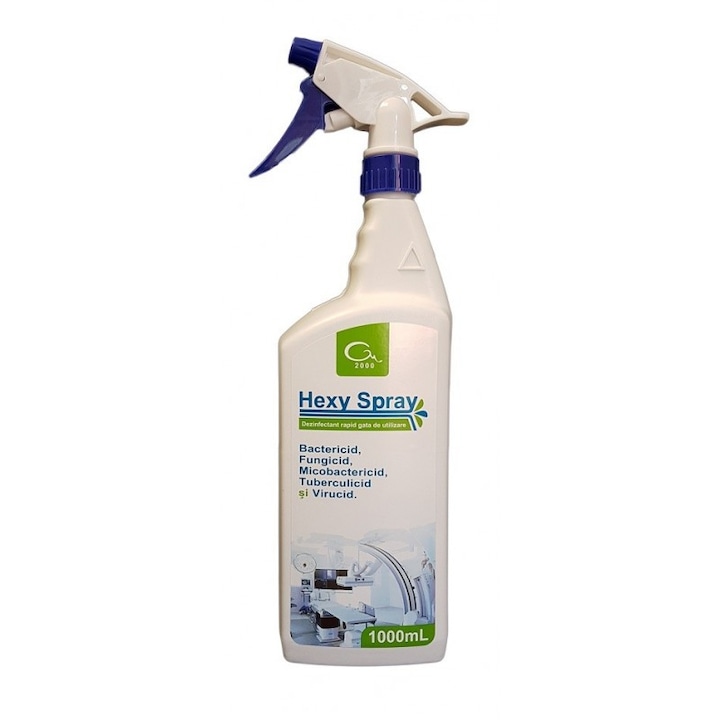 Dezinfectant suprafete Hexy Spray 60% alcool, avizat BIOCID, TP2, TP4, microbactericid, tuberculocid, virucid, produs gata de utilizare, 1 L, GM2000