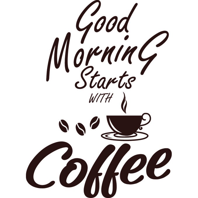 Sticker bucatarie Cafea- good morning , Stickero, 50 cm x70 cm, maro