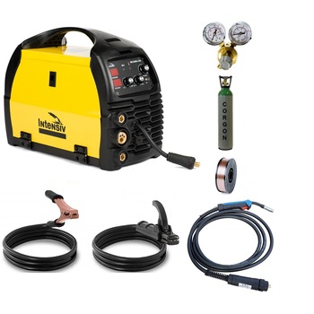 Pachet COMPLET sudura MIG/MAG, format din: Invertor de sudura profesional Intensiv MIG/TIG/MMA, MIG 200, 230 V, 200 A, Butelie corgon 10l PLINA, reductor presiune Intensiv, rola 5kg sarma sudura otel 0.8mm Pachet COMPLET sudura MIG/MAG, format din: Invertor de sudura profesional Intensiv MIG/TIG/MMA, MIG 200, 230 V, 200 A, Butelie corgon 10l PLINA, reductor presiune Intensiv, rola 5kg sarma sudura otel 0.8mm