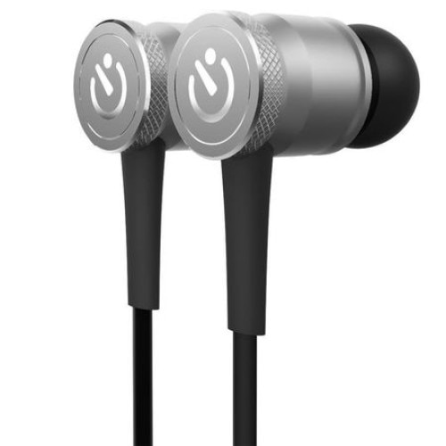 Casti Audio In-Ear, JAKCOM WE2 Sport, Wireless, Bluetooth, Magnetic Atraction, Microfon incorporat, Rezistent la umezeala si praf, Negru/Argintiu