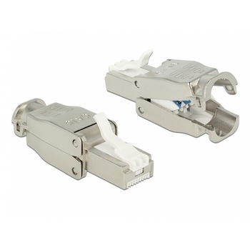 Conector RJ45 Cat.6 pentru fir solid UTP toolfree, Delock 86426 Conector RJ45 Cat.6 pentru fir solid UTP toolfree, Delock 86426
