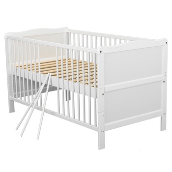 Patut transformabil din lemn Nadia Babyneeds, 140 x 70 cm, Alb Patut transformabil din lemn Nadia Babyneeds, 140 x 70 cm, Alb