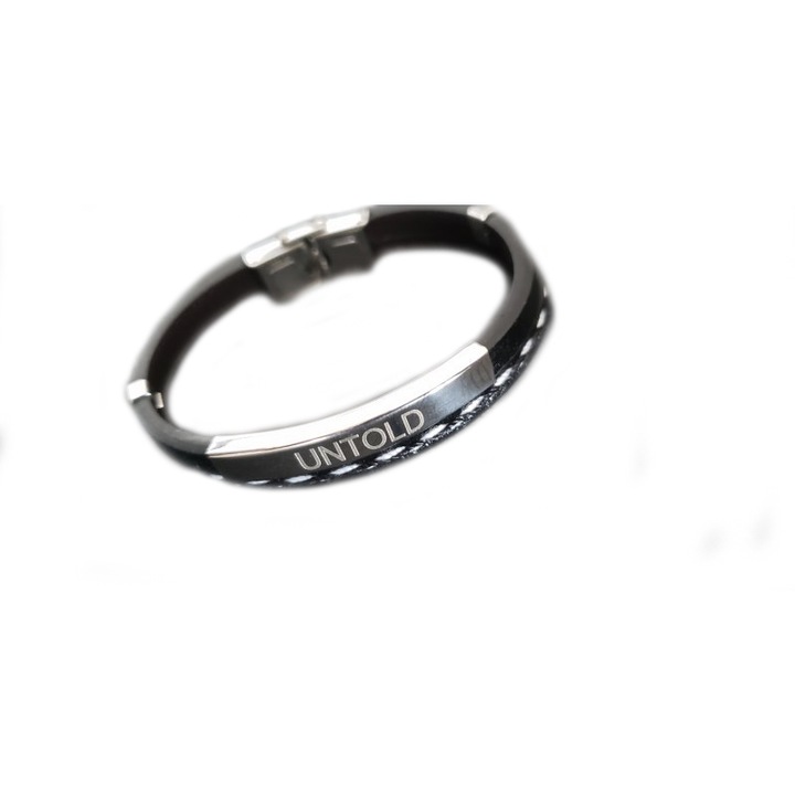 Rozsdamentes acélból készült UNTOLD bőr karkötő nőknek vagy férfiaknak