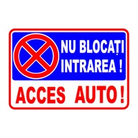 placuta loc de parcare - nu blocati intrarea acces auto - 200x300 pvc 1mm imagen 20_0_
0