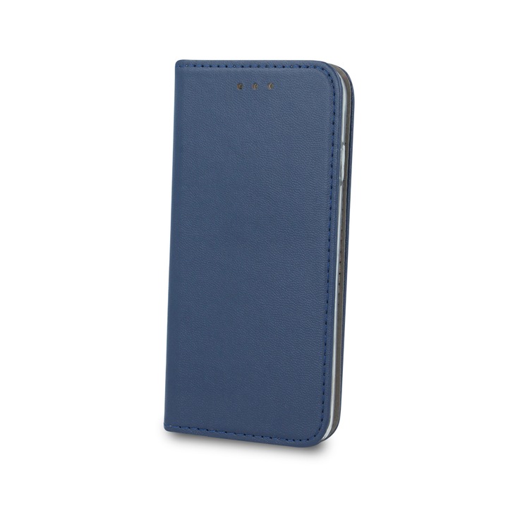 Калъф съвместим с Oppo A78 4G G-Tech Flip Book, магнитно затваряне, джоб за карта, първокласна стойка, тъмно син