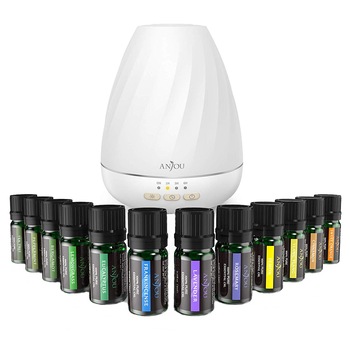 Difuzor de Aroma Terapie , Anjou , Umidificator,Lampa de veghe ,200ml ,Ultrasonic , Difuzor de Arome si set de 12 sticlute de Ulei Esential 100% Naturale Difuzor de Aroma Terapie , Anjou , Umidificator,Lampa de veghe ,200ml ,Ultrasonic , Difuzor de Arome si set de 12 sticlute de Ulei Esential 100% Naturale