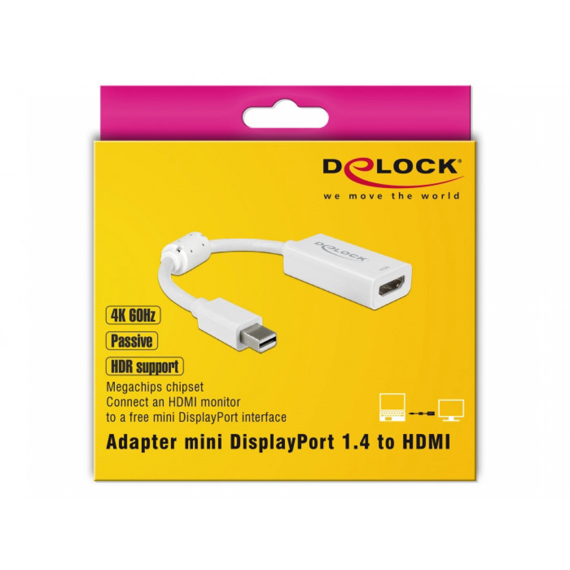 Adapter Mini DisplayPort 1.4 HDMI 4K 60Hz, HDR Passive TM White