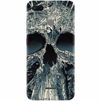 Husa silicon pentru Xiaomi Redmi 6, Abstract Skull Artwork Illustration Husa silicon pentru Xiaomi Redmi 6, Abstract Skull Artwork Illustration