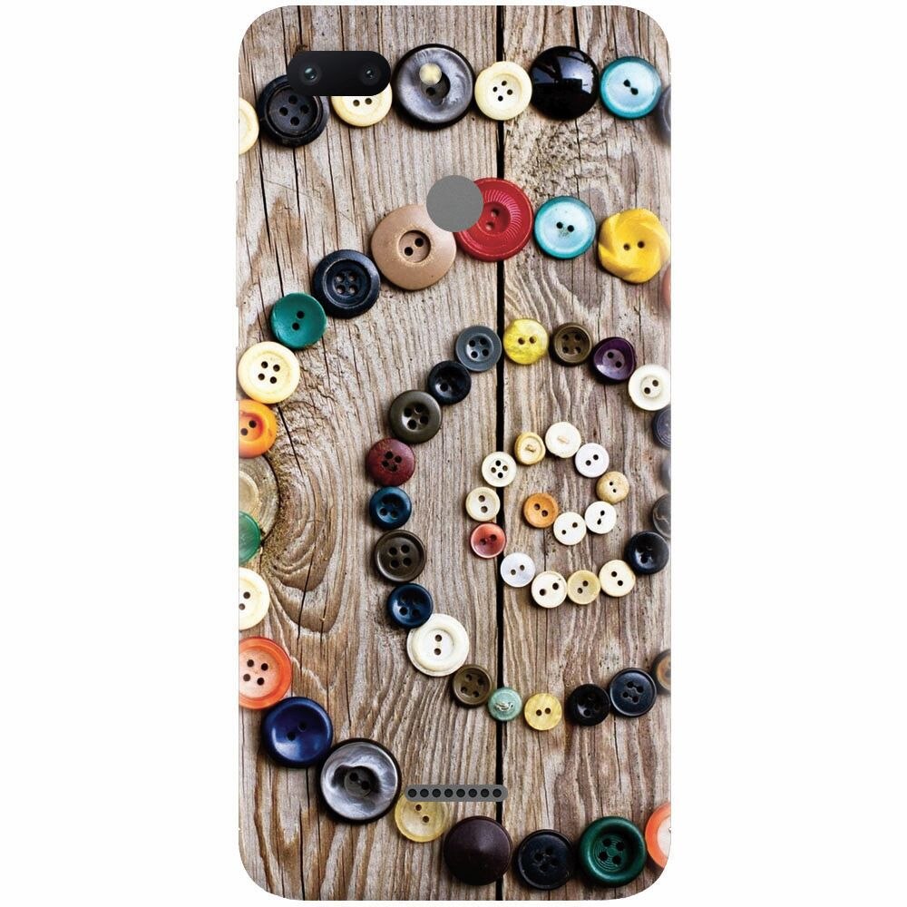 Husa silicon pentru Xiaomi Redmi 6, Colorful Buttons Spiral Wood Deck