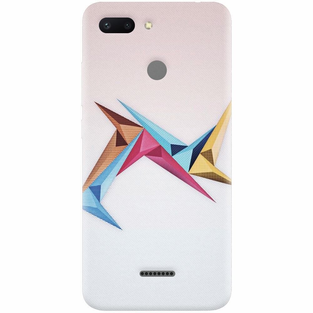 Husa silicon pentru Xiaomi Redmi 6, Abstract Minimalistic Colors Triangles
