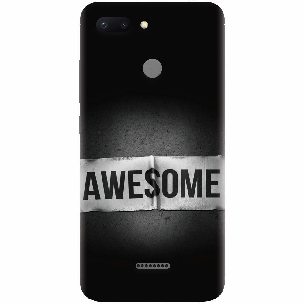 Husa silicon pentru Xiaomi Redmi 6, Awesome Label Dark