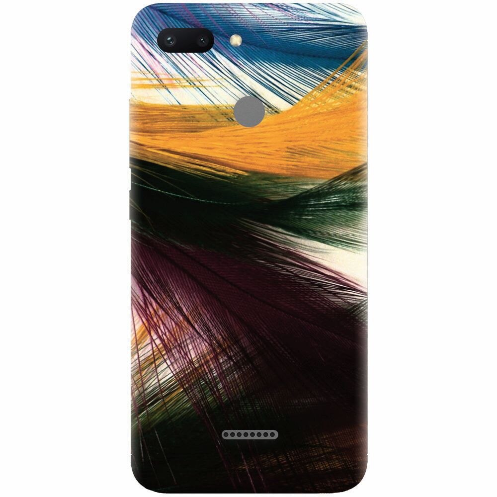 Husa silicon pentru Xiaomi Redmi 6, Colorful Peacock Feathers