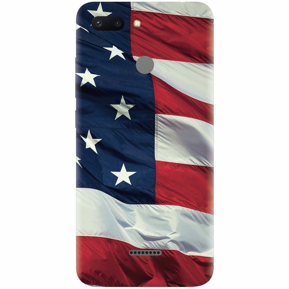 Husa silicon pentru Xiaomi Redmi 6, American Flag Illustration