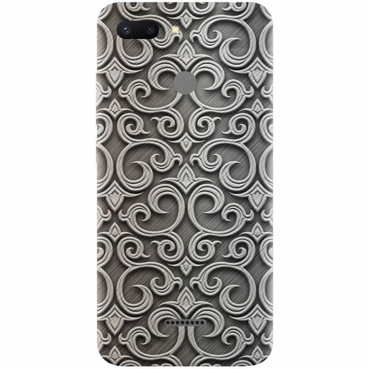Husa silicon pentru Xiaomi Redmi 6, Baroque Silver Pattern