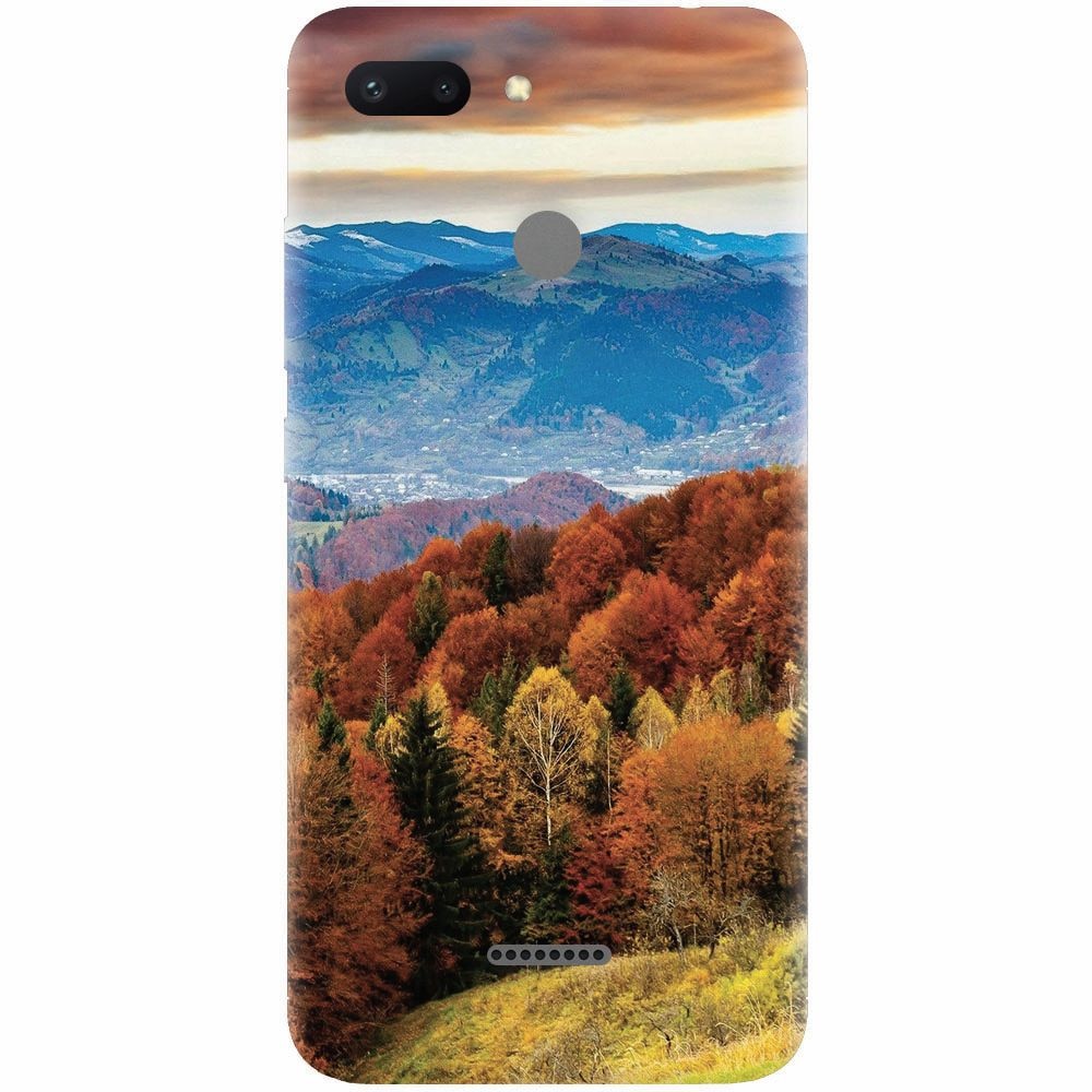 Husa silicon pentru Xiaomi Redmi 6, Autumn Mountain Fall Rusty Forest Colours